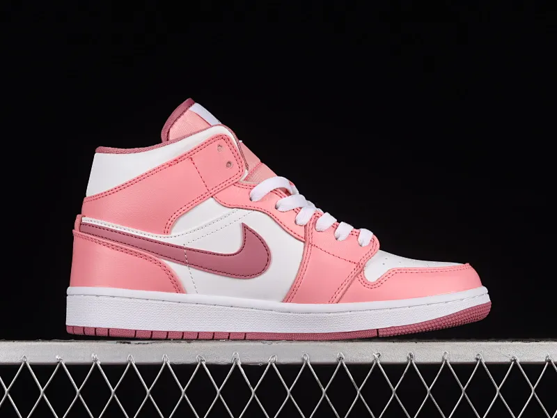 All categories Air Jordan Jordan series basketball shoes Air Jordan 1 Mid Air Jordan 1 Mid "Desert Berry" AJ1 Joe 1 pink and white mid-top cultural basketball shoes DQ8423-616